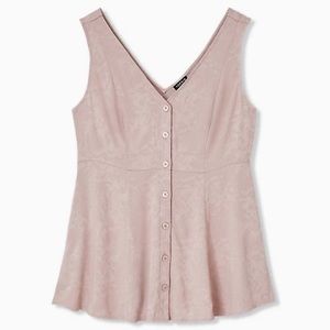 ✨torrid taupe jacquard fit & flare peplum tank✨